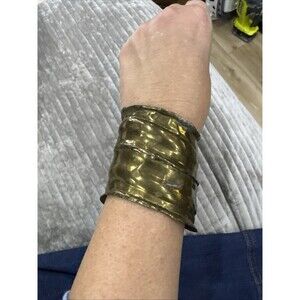 Brutalist Style MCM Brass Cuff Bracelet